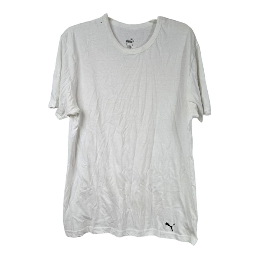 PUMA Men's XL Short Sleeve Soft Undershirt T-Shirt Solid White Lightweight Tee